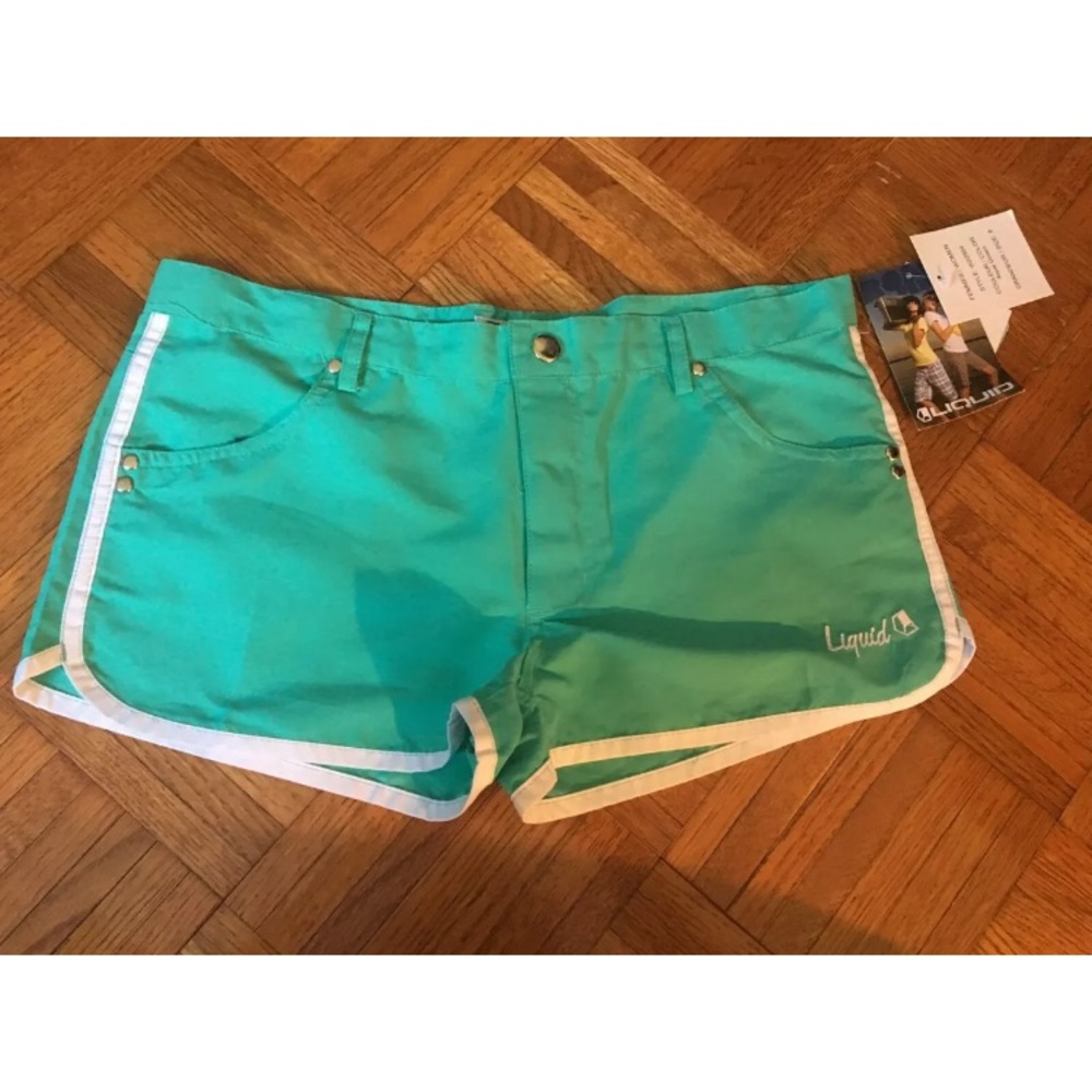 LIQUID Women Shorts Teal Blue Size 8
